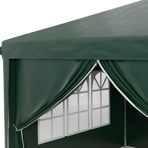 3 x 6 m Pop Up Gazebo with Sides and Windows, Height Adjustable Wedding Camping Party Tent Canopy Marquee with Storage Bag for Garden, Event, Green