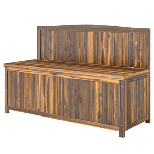 Garden Arch Wood Bench Outdoor Storage Box Garden Furniture Chair 115L x 45W x 75Hcm, Brown