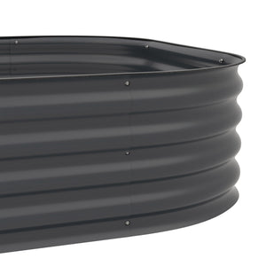 3-Tier Raised Garden Bed Kit, 5.2x3.6x2.7ft Outdoor Galvanized Planter Box with Safety Edging for Vegetables, Flowers, Fruits and Herbs, Dark Grey