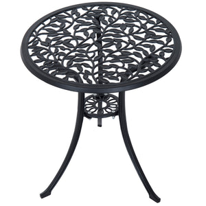 3 Pieces Bistro Set, Patio Table and Chairs with Cast Aluminum Frame for Garden, Balcony, Porch, Black