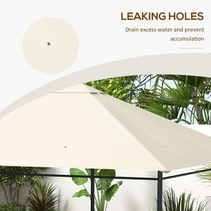 10' x 13' Gazebo Canopy Replacement, Outdoor Gazebo Cover Top Roof Replacement with Vents and Drain Holes, (TOP COVER ONLY), Cream White