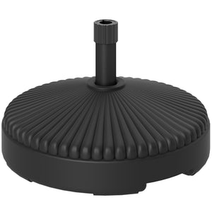 Outsunny Round Patio Umbrella Base Holder, Heavy Duty Outdoor Umbrella Stand Base, Filled Up to 62lbs with Stand or 51lbs with Water for Garden, Poolside, Black