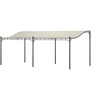 Outsunny 10' x 20' Outdoor Pergola Canopy, Metal Patio Canopy with Weather-Resistant Fabric and Drainage Holes for Backyard, Garden, Porch, Beach, Cream White