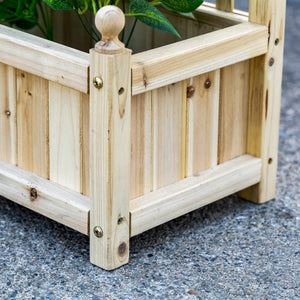 Garden Planters with Trellis for Climbing Vines, Wooden Raised Beds for Garden, Free Standing Flower Pot, Indoor Outdoor Display Rack, 64 x 28 x 120 cm, Natural