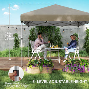 3 x 3 (M) Pop Up Gazebo, UPF 30+ with 2 Sidewalls, Leg Weight Bags and Wheeled Bag, Height Adjustable Party Tent Event Shelter for Garden, Patio, Khaki