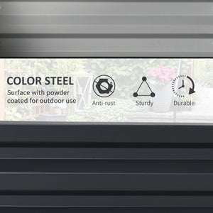 Outsunny Galvanized Raised Garden Bed, 4' x 4' x 1' Metal Planter Box, for Growing Vegetables, Flowers, Herbs, Succulents, Gray