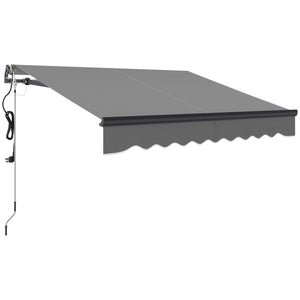 2.5 x 2m Electric Awning with Remote Controller, Aluminium Frame DIY Retractable Awning, UV30+ Sun Shade Canopy for Garden Patio Deck Door Window, Dark Grey