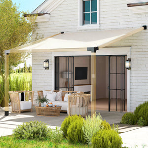 Pergola Kit, 15° Slanted Roof Pergola Bracket Kit with 2 3-Way Corner Brackets, 2 Post Bases, 2 Wall Mounts for 4"x 4" (Actual 3.6" X 3.6") Lumber, 6 PCS DIY Hardware with Screws, Black