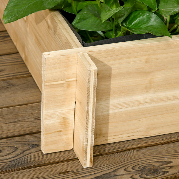 3 Tier Planters with Trellis for Vine Climbing, Wooden Raised Beds for Garden Patio, Outdoor Planter Box for Vegetables, Flowers, Herbs, Natural Tone