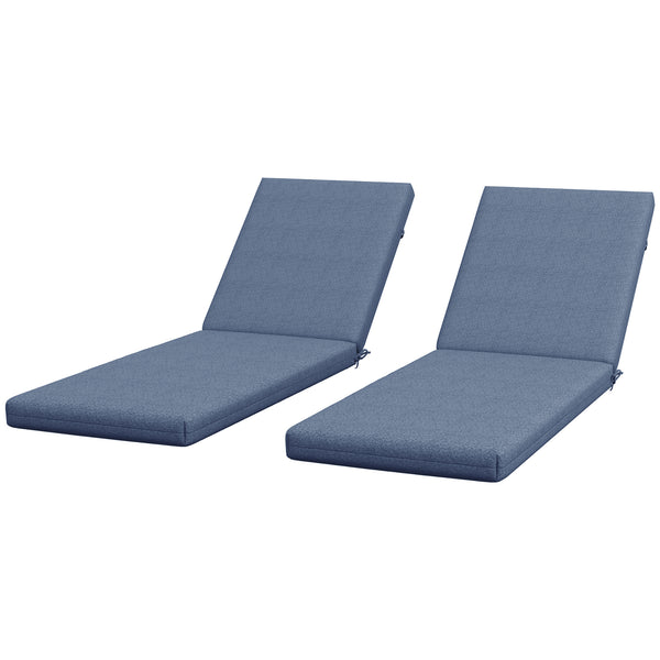 2-Piece Patio Chair Cushions Pillows, Seat Replacement Patio Cushions Set with Ties for Indoor Outdoor Garden Furniture, Navy Blue