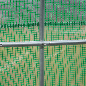 10' x 11' x 7' Walk-in Greenhouse Outdoor Plant Tunnel Warm Hot House w/ Roll Up Door and 6 Mesh Windows, Steel Frame, Green