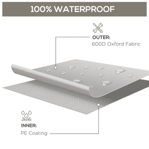 600D Oxford Table Set Cover Outdoor Garden Rattan Furniture Protection Cover Protector Waterproof Anti-UV, Grey, 210 x 140 x 80cm