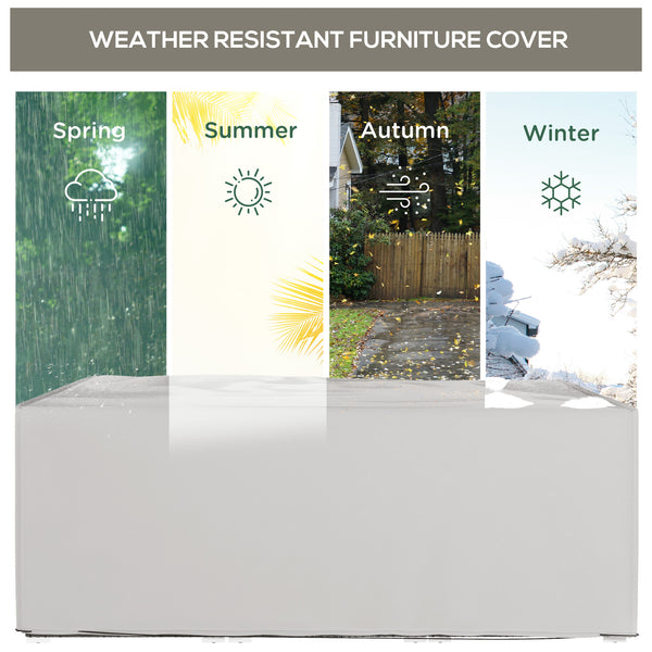 600D Oxford Table Set Cover Outdoor Garden Rattan Furniture Protection Cover Protector Waterproof Anti-UV, Grey, 210 x 140 x 80cm
