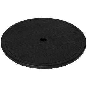 Outsunny 20" Umbrella Table Tray, Easy to Install Table-Top, Round Portable for Swimming Pool, Beach, Patio, Deck, Garden, Black