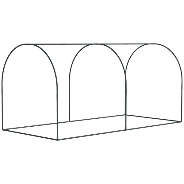 8' x 4' Crop Cage, Plant Protection Tent, with Two Zippered Doors and 4 Ground Stakes, for Garden, Yard, Lawn, Black