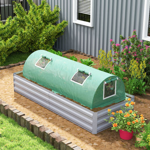 7' x 3' x 2' Portable Mini Greenhouse, Tunnel Growing Tent Plants Flower Warm House with 5 Mesh Windows and Steel Frame, for Garden, Patio, Backyard, Green