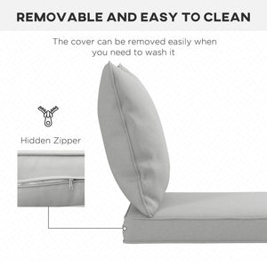 4-Piece Patio Chair Cushions Pillows, Back and Seat Replacement Patio Cushions Set for Indoor Outdoor Garden Furniture, Light Grey