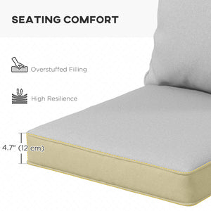4-Piece Patio Chair Cushions Pillows, Back and Seat Replacement Patio Cushions Set for Indoor Outdoor Garden Furniture, Light Grey