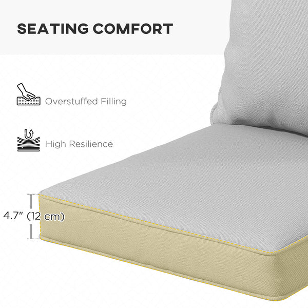 4-Piece Patio Chair Cushions Pillows, Back and Seat Replacement Patio Cushions Set for Indoor Outdoor Garden Furniture, Light Grey