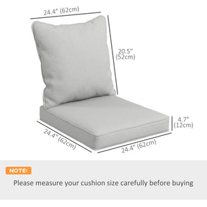 4-Piece Patio Chair Cushions Pillows, Back and Seat Replacement Patio Cushions Set for Indoor Outdoor Garden Furniture, Light Grey