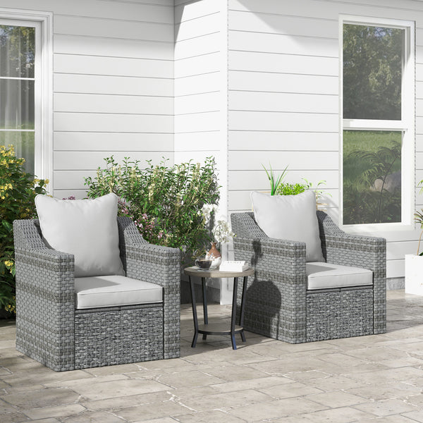 4-Piece Patio Chair Cushions Pillows, Back and Seat Replacement Patio Cushions Set for Indoor Outdoor Garden Furniture, Light Grey