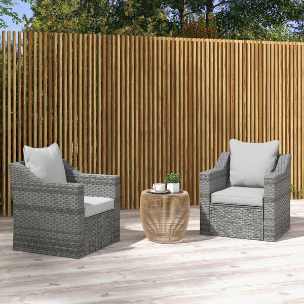 4-Piece Patio Chair Cushions Pillows, Back and Seat Replacement Patio Cushions Set for Indoor Outdoor Garden Furniture, Light Grey