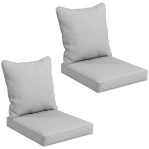 4-Piece Patio Chair Cushions Pillows, Back and Seat Replacement Patio Cushions Set for Indoor Outdoor Garden Furniture, Light Grey