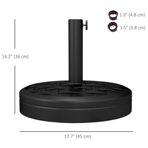 40lbs. Concrete Umbrella Base with Rattan Effect, Heavy Duty Round Umbrella Stand, Garden Umbrella Holder for 1.5", 1.9" Poles, Black