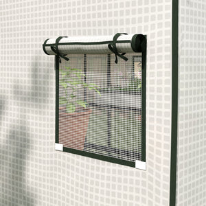 Walk-in Greenhouse Cover Replacement with Roll-up Door and Mesh Windows, Reinforced PE Hot House Cover, COVER ONLY, 140 x 143 x 190cm, White