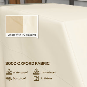 BBQ Cover for Rectangular Gas Grill, 300D Oxford Fabric Barbecue Covers, Waterproof UV Protection Rip-Proof, with Windproof Buckles, Beige, 188 x 71 x 125cm