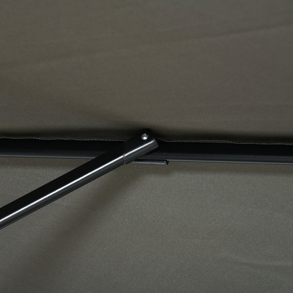 2.5 x 2.5m Patio Offset Parasol Umbrella Cantilever Hanging Aluminium Sun Shade Canopy Shelter 360° Rotation with Crank Handle and Cross Base, Grey