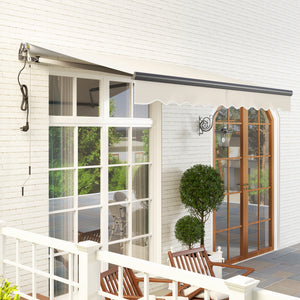 3 x 2.5m Electric Awning with Remote Controller, Aluminium Frame DIY Retractable Awning, UV30+ Sun Shade Canopy for Garden Patio Deck Door Window, Beige