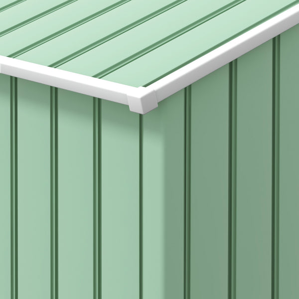 7 x 4ft Metal Garden Shed, Outdoor Storage Tool House with Ventilation Slots, Foundation Kit and Lockable Double Doors, Light Green