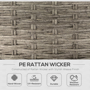6 Pieces Outdoor PE Rattan Garden Furniture, Patio Wicker Sectional Conversation Corner Sofa w/ Soft Padded Cushion & Liftable Coffee Table, Light Grey