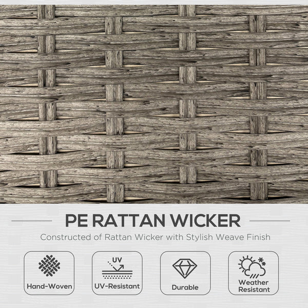 6 Pieces Outdoor PE Rattan Garden Furniture, Patio Wicker Sectional Conversation Corner Sofa w/ Soft Padded Cushion & Liftable Coffee Table, Light Grey