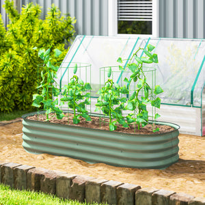 5' x 2' x 1' Galvanized Raised Garden Bed Kit, Outdoor Metal Elevated Planter Box with Safety Edging, Easy DIY Stock Tank for Growing Flowers, Herbs & Vegetables, Green