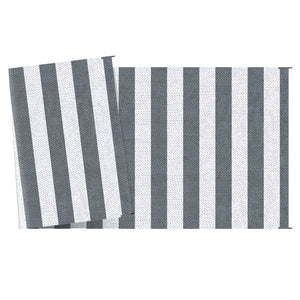 Reversible Outdoor RV Rug, 9' x 18' Patio Floor Mat with Carry Bag, Outdoor Carpet for Backyard, Deck, Picnic, Beach, Camping, Striped, Grey and White