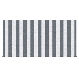 Outsunny Reversible Outdoor Rug, 9' x 18' Waterproof Plastic Straw Floor Mat, Portable RV Camping Carpet, Large Floor Mat for Backyard, Deck, Picnic, Beach, Gray & White Striped