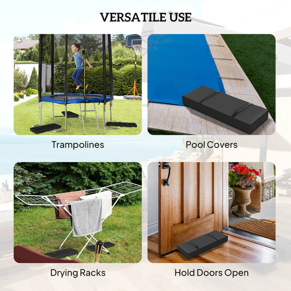 Parasol Weights Set of 2, Parasol Base Weights Bags, 25kg Fillable Sandbag Weights with Handles, Cantilever Umbrella Base Weights, Black