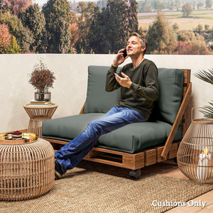 2 Seater Pallet Furniture Cushions Pallet Cushions, UPF20+ 220gsm Fabric, 20 cm Thick Outdoor Seat Pads, Charcoal Grey