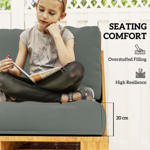 2 Seater Pallet Furniture Cushions Pallet Cushions, UPF20+ 220gsm Fabric, 20 cm Thick Outdoor Seat Pads, Charcoal Grey
