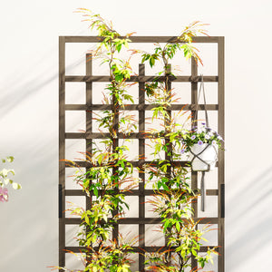 Wooden Trellis Planter, Raised Beds for Garden with Wheels and Drainage Holes, Privacy Screen Planter Box to Grow Vegetables, Herbs and Flowers for Garden, Patio, Deck, Brown