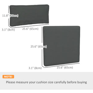 Patio Chair Cushions for Rattan Furniture, 14 Piece Outdoor Seat Cushions Pad for Patio Conversation Set, 7 Seat Cushions and 7 Back Cushions, Grey