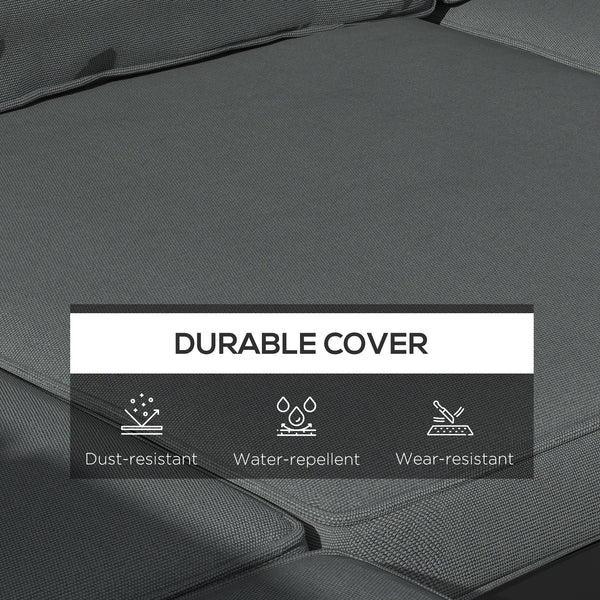 Patio Chair Cushions for Rattan Furniture, 14 Piece Outdoor Seat Cushions Pad for Patio Conversation Set, 7 Seat Cushions and 7 Back Cushions, Grey