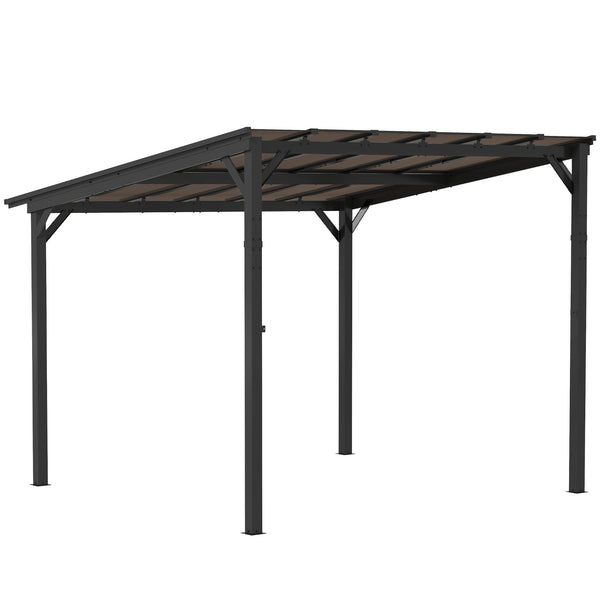 10' x 10' Outdoor Pergola with UPF 50+ and Waterproof Polycarbonate Roof, Wall-Mounted / Free Standing Hardtop Gazebo, Wind-resistant for Patio Deck Backyard, Dark Grey