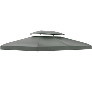 13.1' x 9.8' Gazebo Replacement Canopy 2 Tier Top UV Cover Pavilion Garden Patio Outdoor, Deep Grey (TOP ONLY)