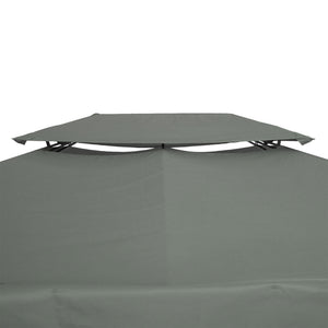 13.1' x 9.8' Gazebo Replacement Canopy 2 Tier Top UV Cover Pavilion Garden Patio Outdoor, Deep Grey (TOP ONLY)