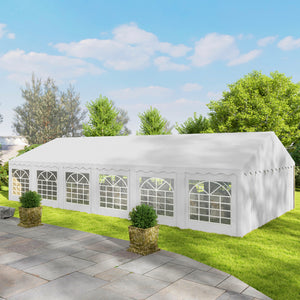 20' x 40' Heavy Duty Party Tent and Carport, Galvanized Outdoor Canopy Tent Event Tent with Removable Window Sidewalls for Parties, Wedding, Events, BBQ, White