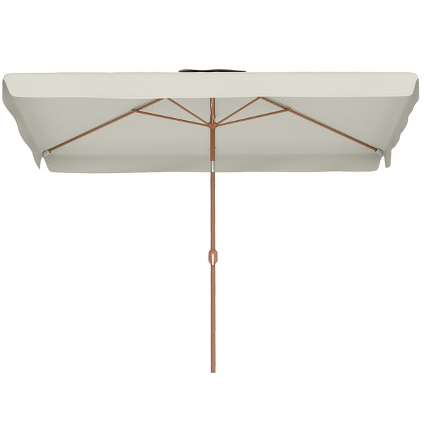 Patio Umbrella 118.1" x 78.7" Outdoor Parasol with Adjustable Angle, Aluminum Pole, Crank Handle, and UV50+ Protection, Garden and Patio Umbrella, White
