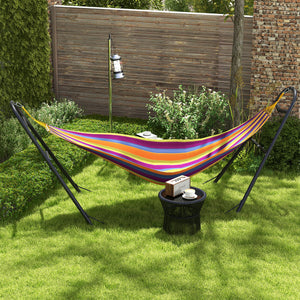 Outsunny Hammock Stand for 2 Person, Portable Adjustable Steel Frame Hammock Stand with Weather Resistant Finish, for 9-14ft Hammocks, 10.3', 550 lbs. Capacity, Black